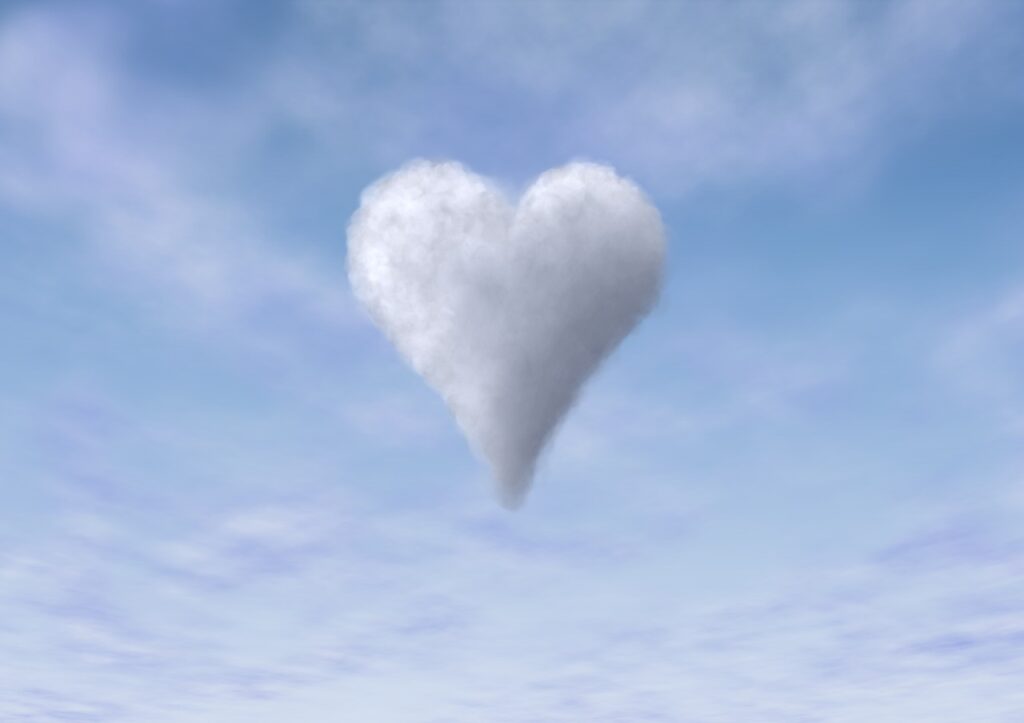 Een wolk in de vorm van een hart als symbool voor herstel en re-integratie bij een burn-out